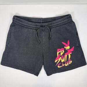 PacSun Playboy PB Surf Club Black Fleece Drawstring Sweat Shorts - S
